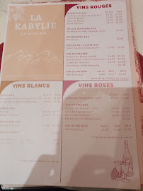 La Kabylie à Calais menu