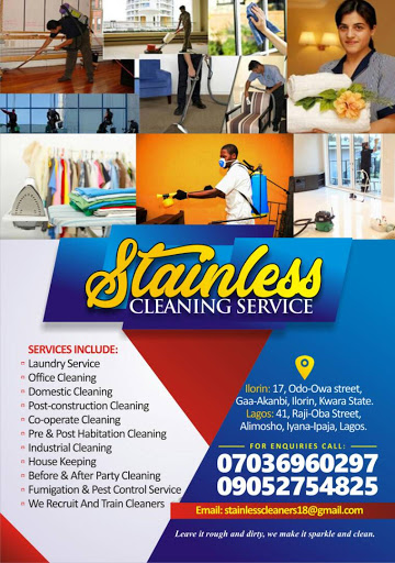 Stainless cleaning service, 17, Odo-Owa stress, Gaa-Akanbi road, 240212, Ilorin, Nigeria, Cleaning Service, state Oyo