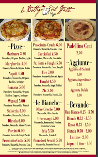Menu du La Bottega del Gatto à Ferrara