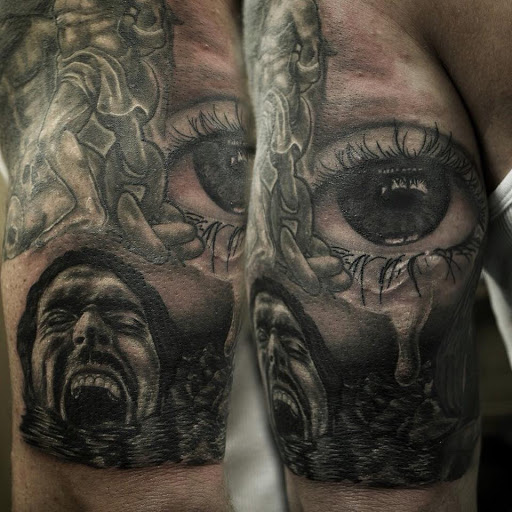 Explore women's collar bone tattoo ideas, creative tattoo ideas in Warrior, available at The Great Wilderness Tattoo