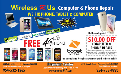 Cell Phone Store «Computer and Phone Repair by Boost Mobile», reviews and photos, 320 South State Road 7, Margate, FL 33068, USA
