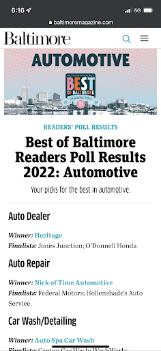 Auto Repair Shop «Nick of Time Automotive», reviews and photos, 11302 Reisterstown Rd, Owings Mills, MD 21117, USA