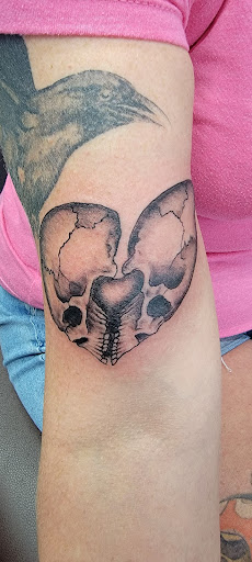 Explore mens space tattoo ideas, creative tattoo ideas in Jackson, available at Ye Olde Skull Tattoo