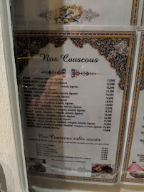 Menu / carte de La Tente Berbère à Clermont-Ferrand