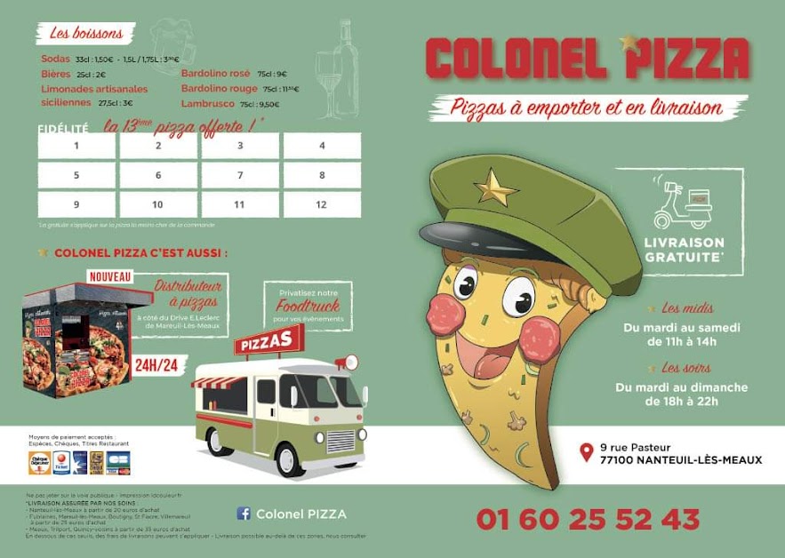 Colonel Pizza (camion itinérant) à Germigny-l'Évêque (Seine-et-Marne 77)