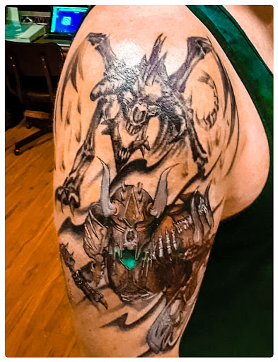Explore gangster tattoo sleeve ideas, creative tattoo ideas in Lake Havasu City, available at 303Tattoo