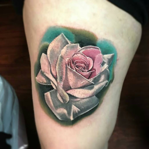 Explore butterfly leg tattoo ideas, creative tattoo ideas in Hanford, available at Moth Art & Tattoo Collective