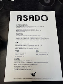 ASADO à Paris menu