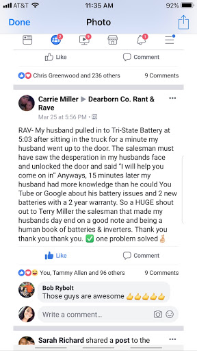 Car Battery Store «Tri State Battery / Honda / Kawasaki / Kohler», reviews and photos, 48 Doughty Rd, Lawrenceburg, IN 47025, USA