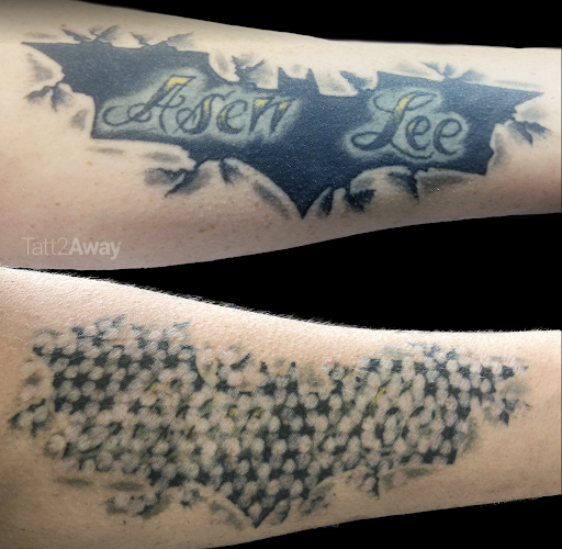 Explore small wrist tattoo cover up ideas, creative tattoo ideas in Huntington, available at Tatt2Away Huntington