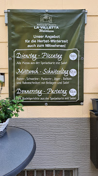Menu / carte de La Villetta Waldheim à Kirchheim unter Teck