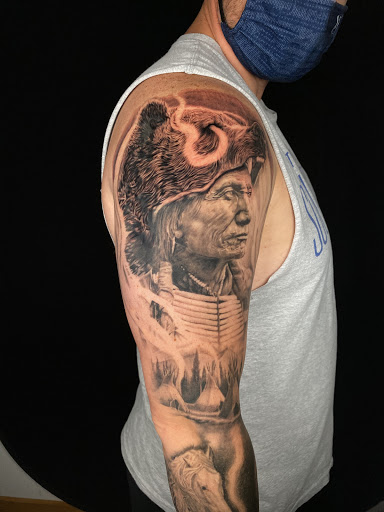 Explore mechanic tattoo sleeve ideas, creative tattoo ideas in Chapel Hill, available at Durham Tattoos