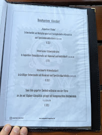 Menu du Landgasthof zum Augustiner à Oberstdorf