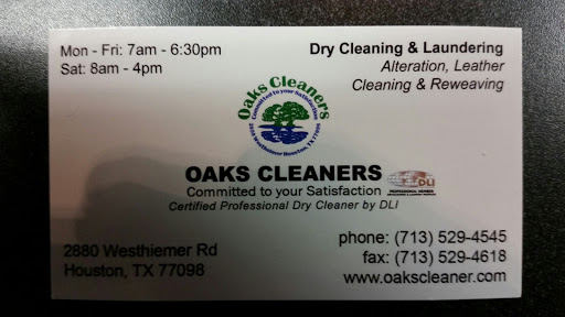 Dry Cleaner «Oaks Cleaners», reviews and photos, 602 W Alabama St, Houston, TX 77006, USA