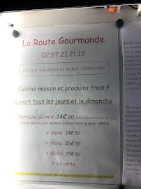 Restaurant La Route Gourmande à Lorient (la carte)