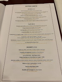 Menu du Les Beaux-Arts à Toulouse