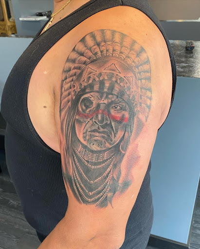 Explore aries tattoo ideas male, creative tattoo ideas in Niles, available at 3 Shades of Black Tattoo Studio