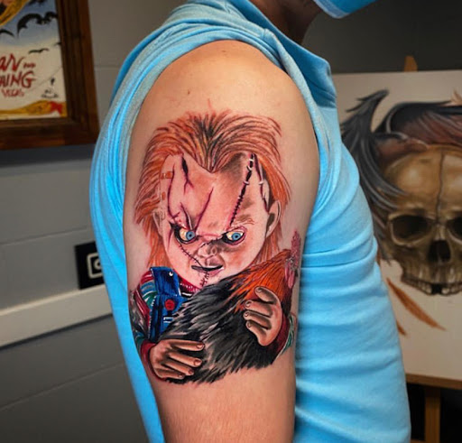 Explore mens christian tattoo ideas, creative tattoo ideas in Odessa, available at Black Cat Tattoo Company