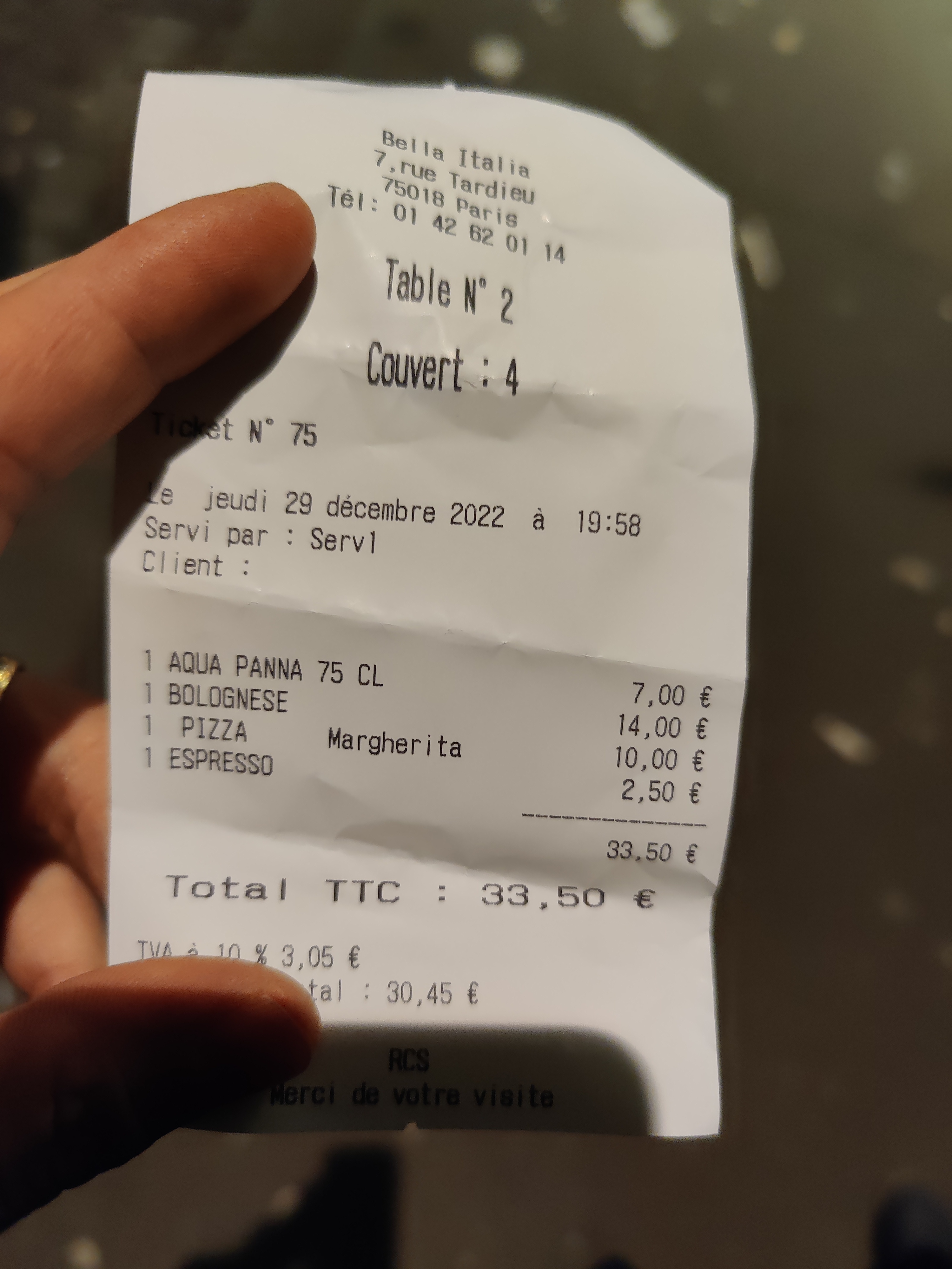 Photo n° 1 de l'avis de Filippo.a fait le 29/12/2022 à 21:02