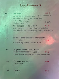 Carte du Restaurant Aux Délices D´HaNoi à Paris