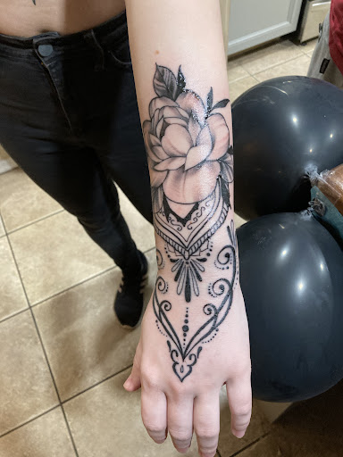 Explore mens space tattoo ideas, creative tattoo ideas in Bullhead City, available at Smoke and Dagger Tattoo