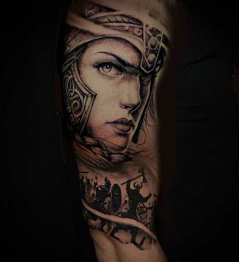 Explore skull tattoo ideas for women, creative tattoo ideas in Barre, available at Rock City Tattoo