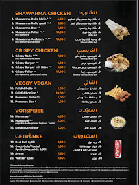 Menu du Shawerman شاورمان à Singen