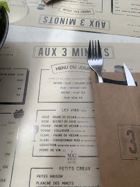 AUX 3 MINOTS à Perpignan menu