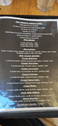 Menu du Le Borsalino à Auray