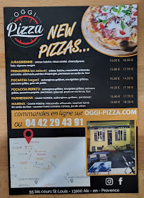 Menu / carte de OGGI Pizza à Aix-en-Provence