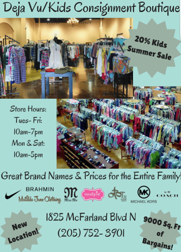 Consignment Shop «Deja Vu / DeJa Kids Consignment Boutique Tuscaloosa», reviews and photos, 1825 Mcfarland Blvd N #120, Tuscaloosa, AL 35406, USA
