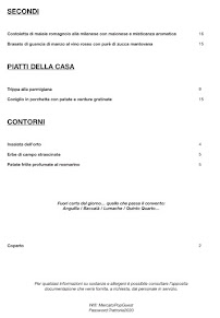 Carte du Mercato Trattoria Pop à Senigallia