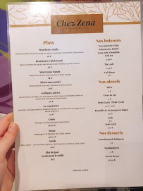 Menu du Chez Zena à Paris