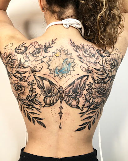 Explore longhorn tattoo ideas, creative tattoo ideas in Scarsdale, available at Damm Nice Tattoo & Body Art