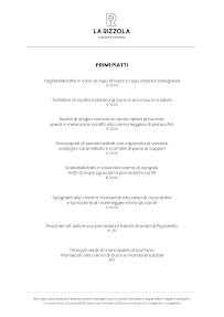 Carte du La Rizzola Cucina e Cantina à Calderara di Reno