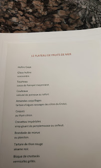 Restaurant Gaya à Paris menu