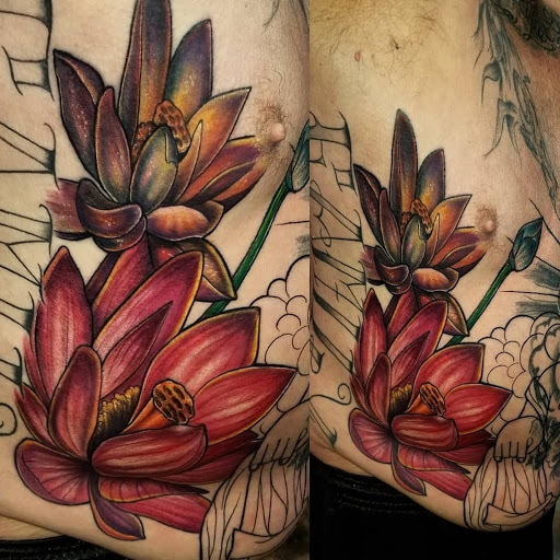 Explore mens leg tattoo ideas, creative tattoo ideas in Yucca Valley, available at Strata Tattoo Lab LLC