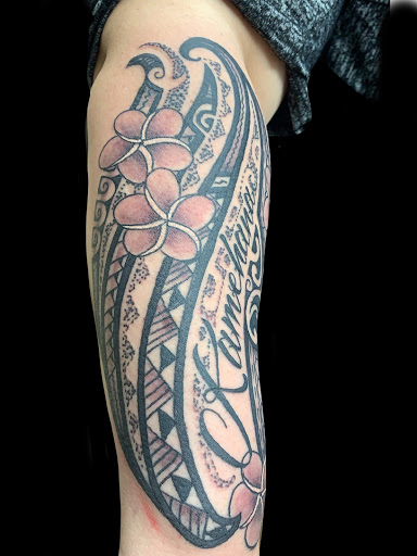 Explore mens collarbone tattoo ideas, creative tattoo ideas in Hilo, available at Native Flesh Tattoo