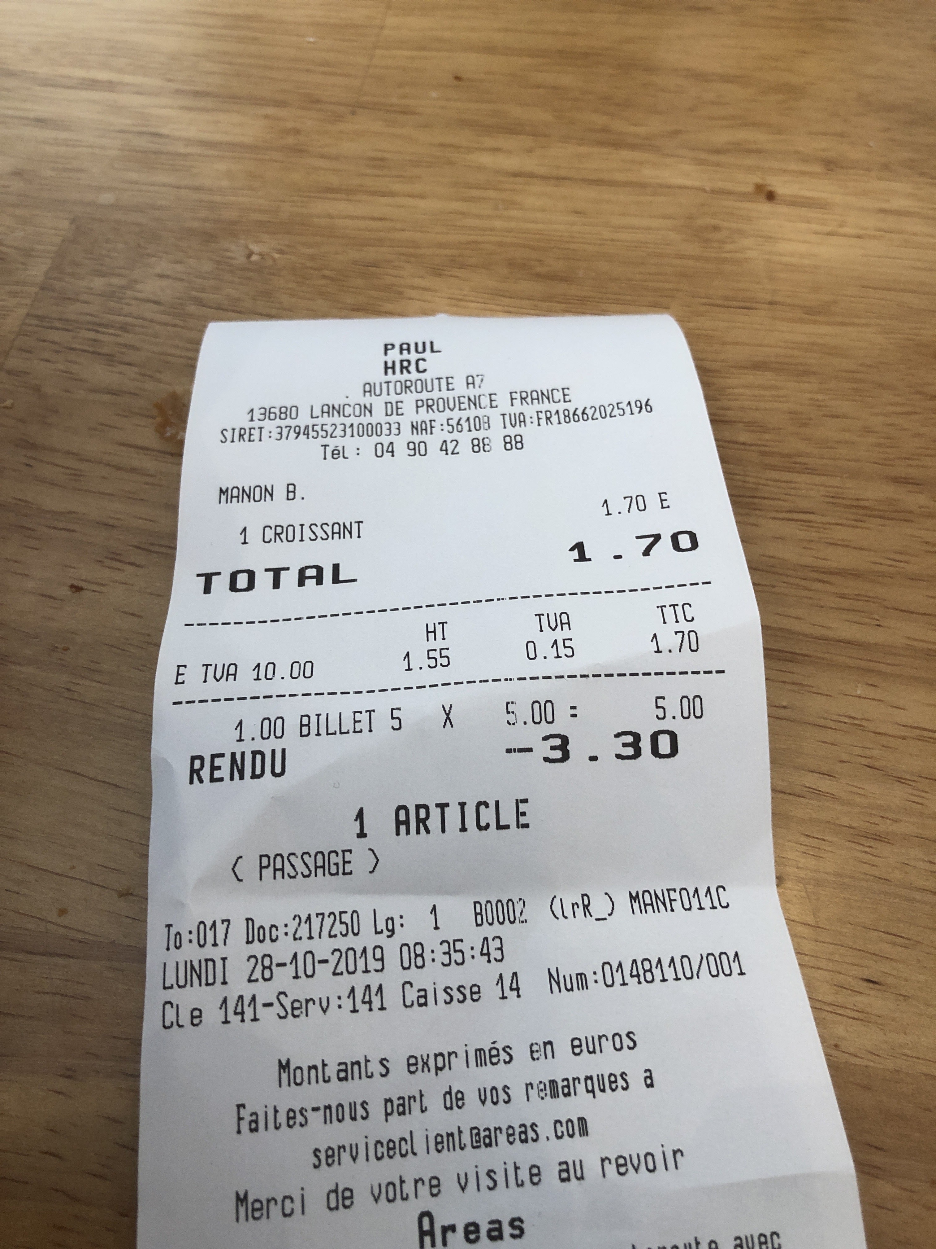 Photo n° 1 de l'avis de christel.a fait le 28/10/2019 à 07:40