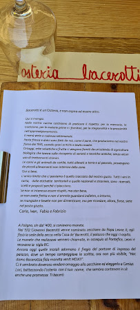 Menu du Osteria Bacerotti à Foligno