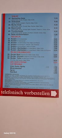 Menu du Kebab-Haus GLÖSA à Chemnitz
