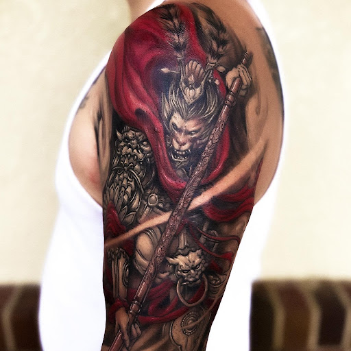 Explore back hand tattoo ideas, creative tattoo ideas in Wesley Chapel, available at Inkjutsu Tattoo Studio