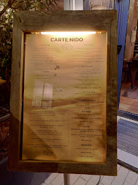 Nido à Vincennes menu