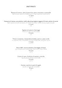 Menu du Grotta Loretello à Arcevia