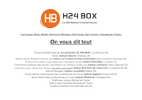 Menu du H24 BOX Champagnole à Champagnole