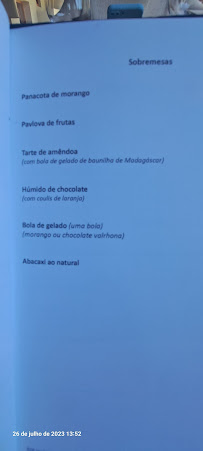 Retiro da Ponte em Agrelo menu n° 12