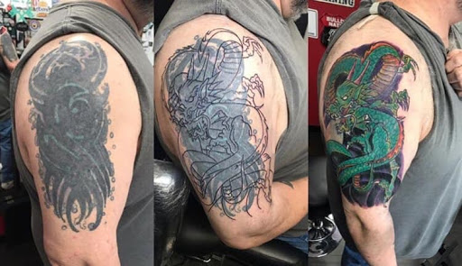 Explore wrap around arm tattoo ideas, creative tattoo ideas in Pigeon Forge, available at Black Orchid Tattoo Studio