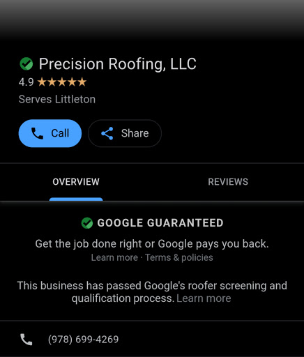 Roofing Contractor «Precision Roofing, LLC», reviews and photos, 550 Newtown Rd #115, Littleton, MA 01460, USA