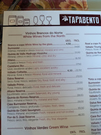 Tapabento S.Bento à Porto menu