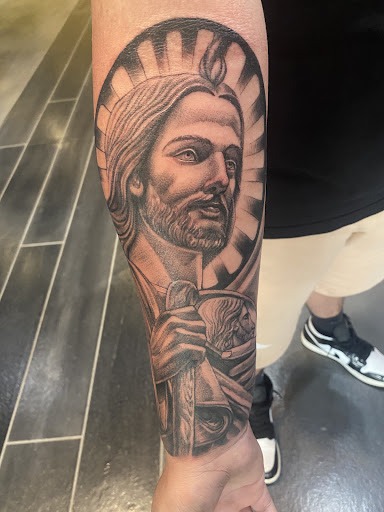 Explore occult tattoo ideas, creative tattoo ideas in Greenwood, available at Vault 74 Tattoo, LLC